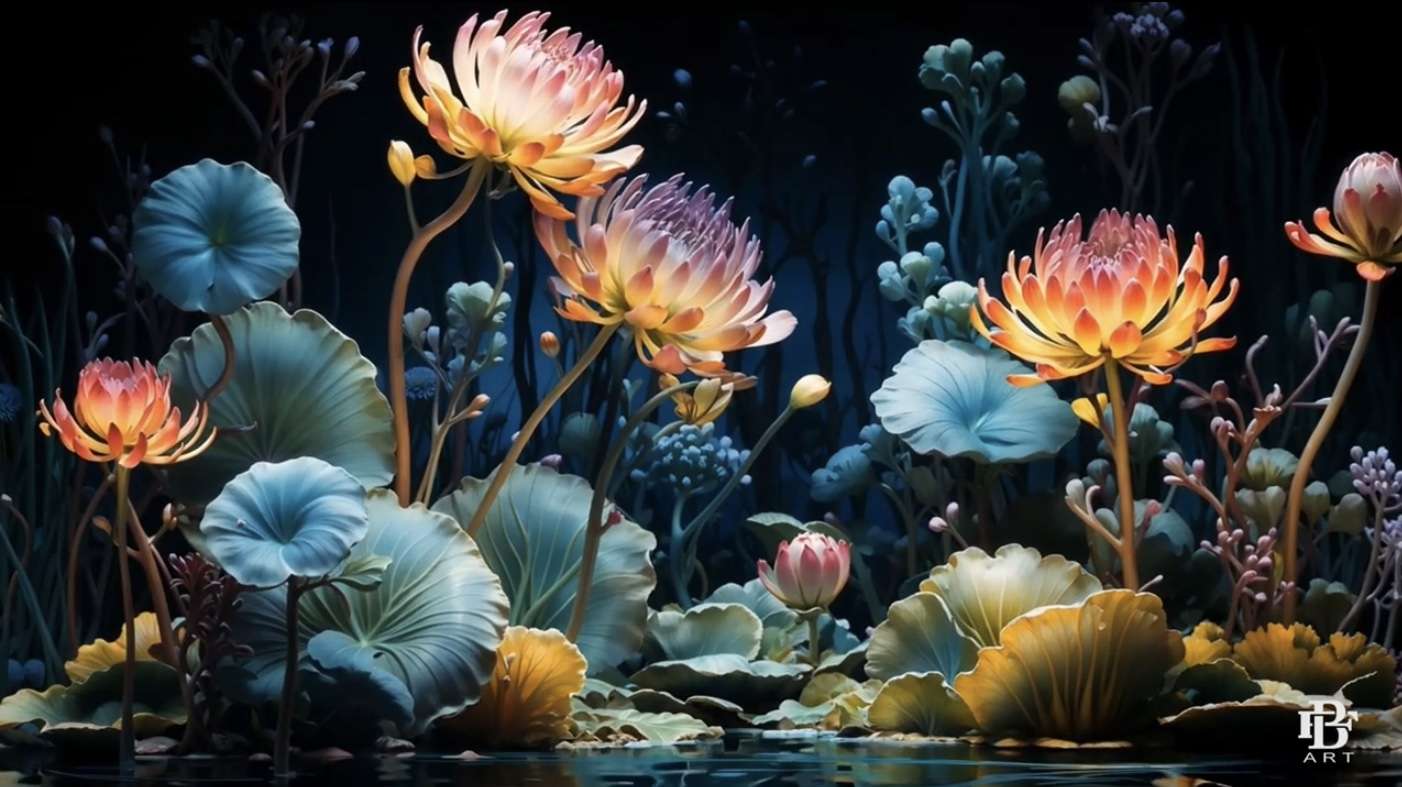 Magic Garden mit verzauberten Blumen Online-Puzzle