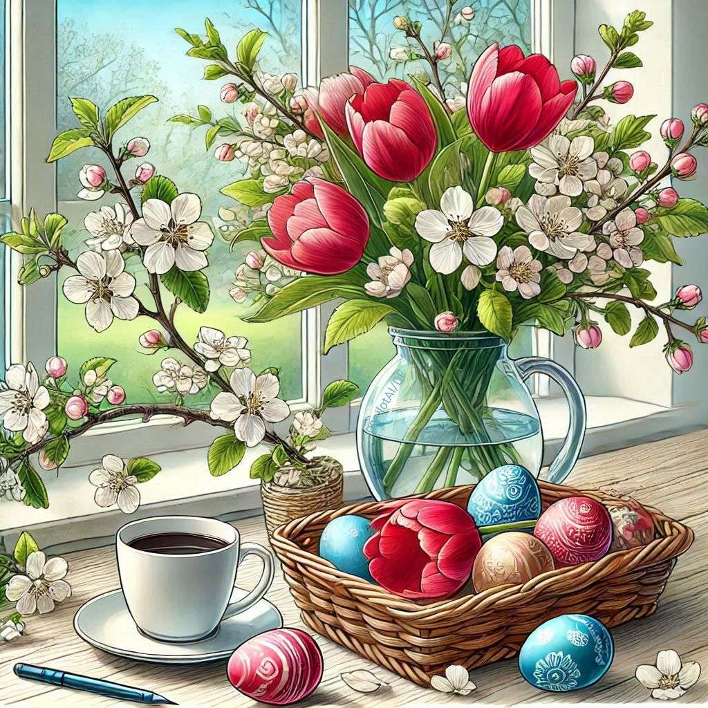 Easter in the spring jigsaw puzzle online