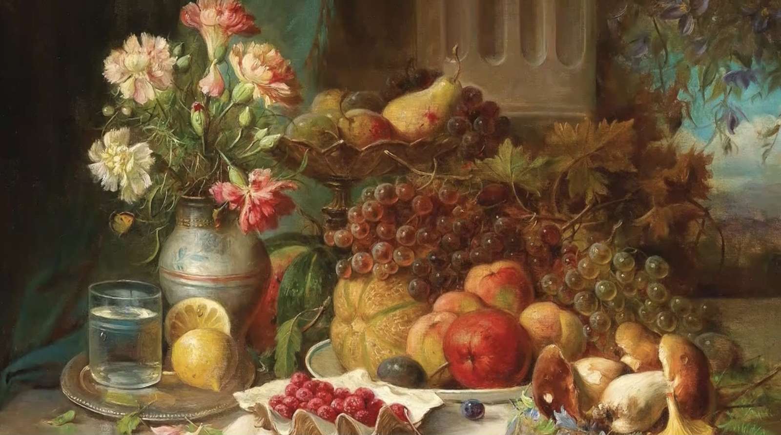 Woda cytrynowa i soczyste owoce puzzle online