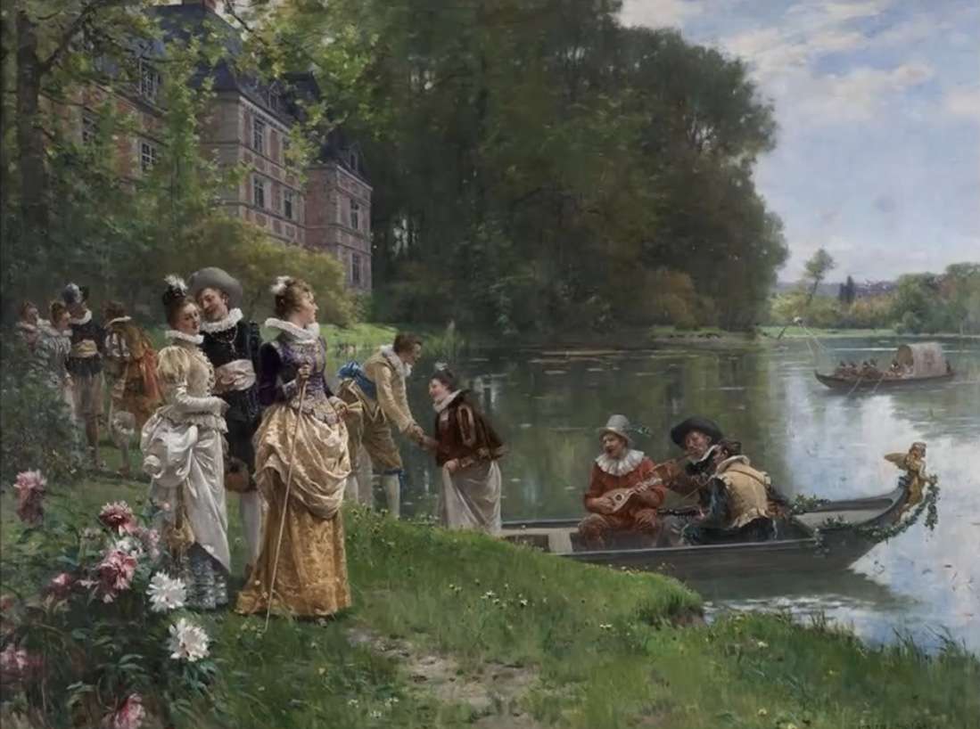 Companie prețioasă de pe Pond of Castle puzzle online