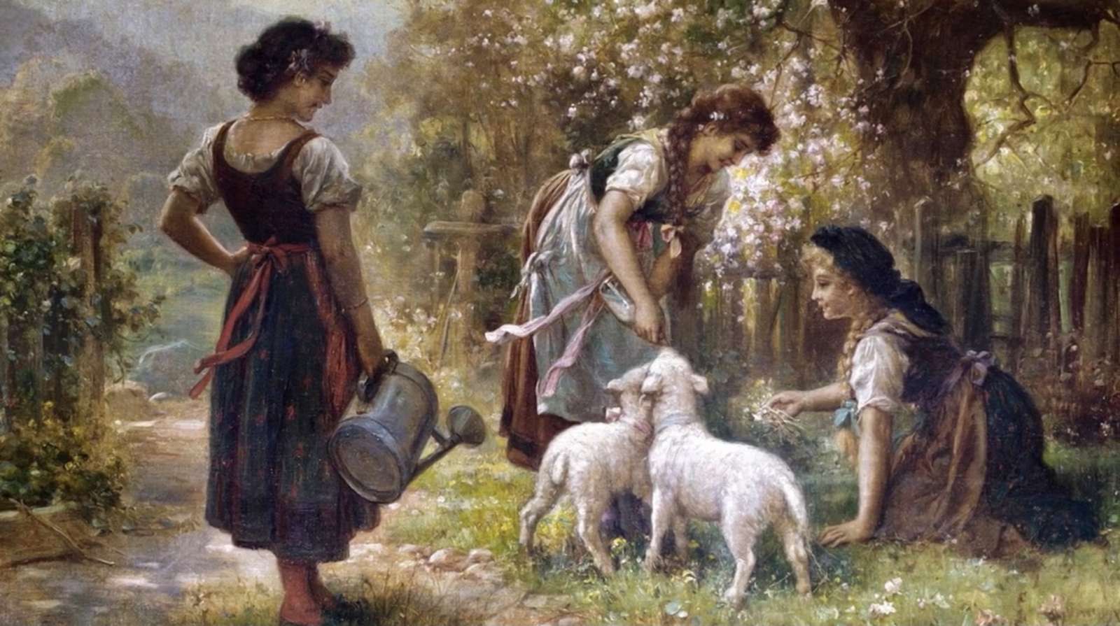Zatrzymanie się na jagnięcach puzzle online
