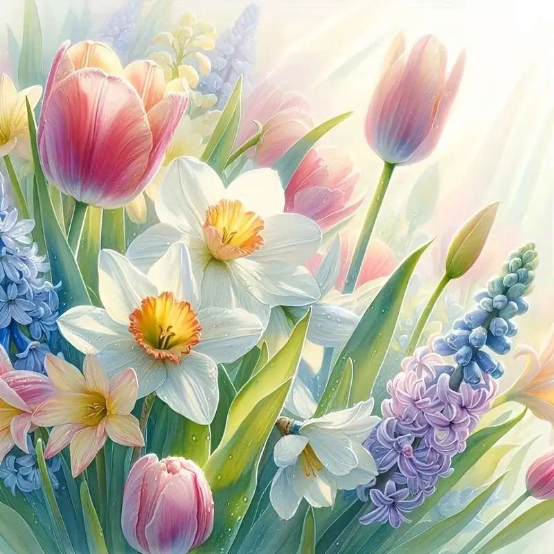 Tavaszi virágok kirakós online