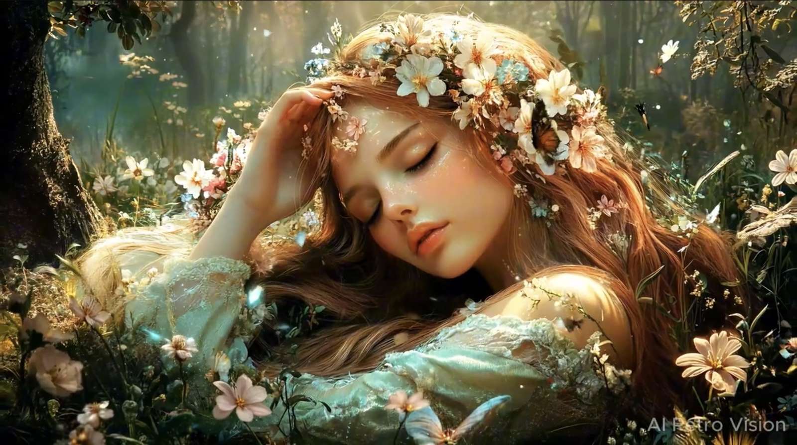 Jedenaście dziewczyn odpoczywa wśród kwiatów puzzle online