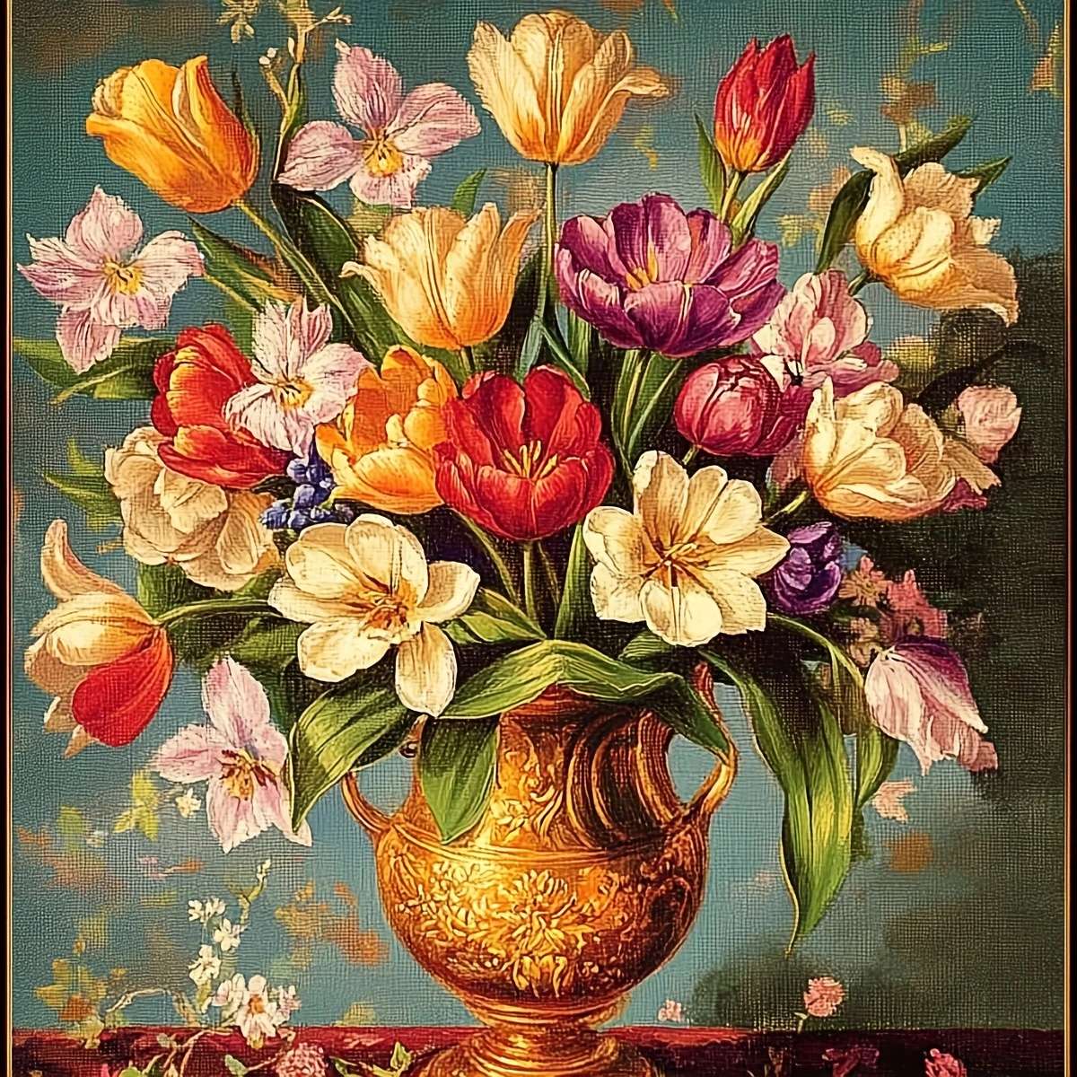 花瓶の花の花束 オンラインパズル