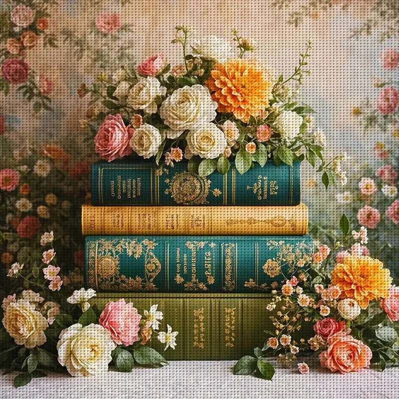 Livres et fleurs puzzle en ligne