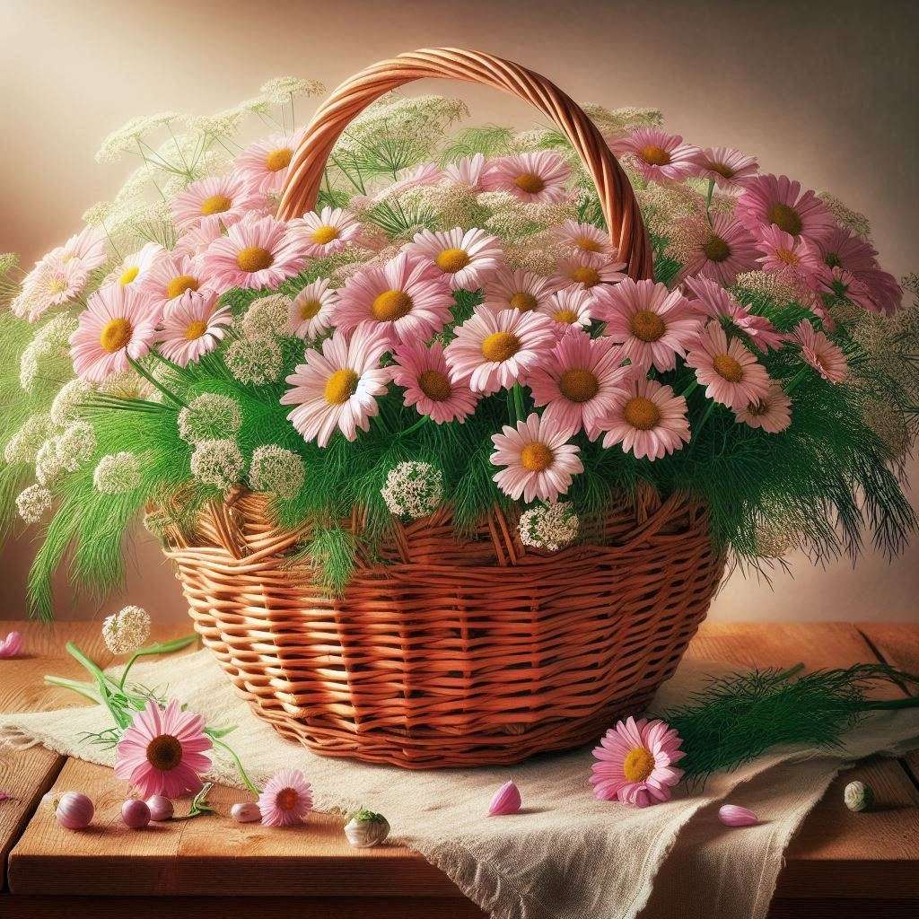 różowe stokrotki puzzle online