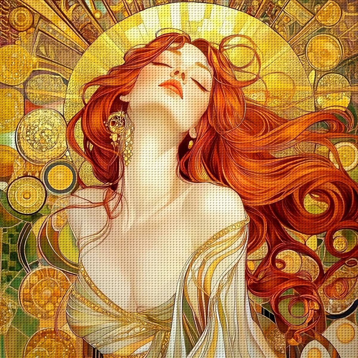 kobieta o rudych włosach puzzle online