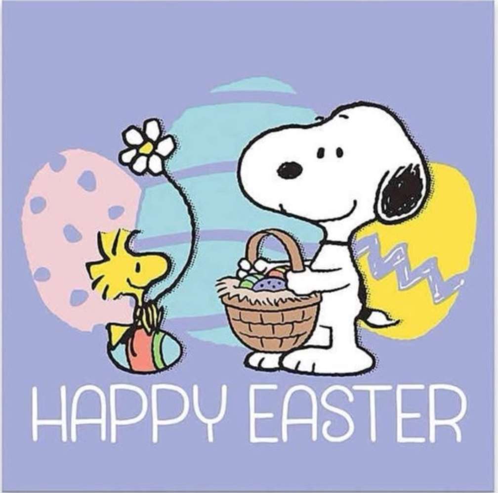 Saudações de Páscoa de Snoopy e Woodstock puzzle online
