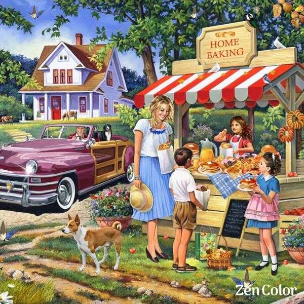 Mother and Shopping Children jigsaw puzzle online