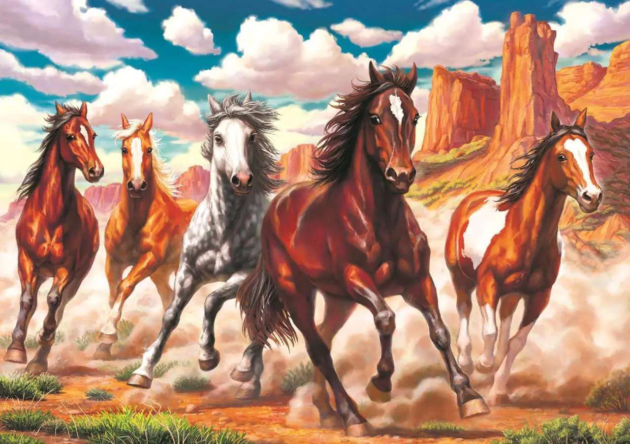 Dzikie konie puzzle online