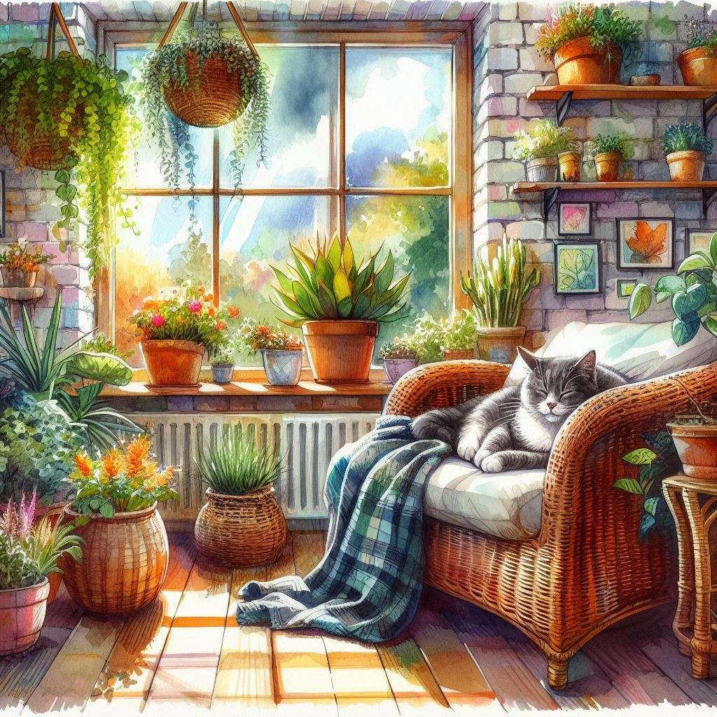 room with plants online puzzle