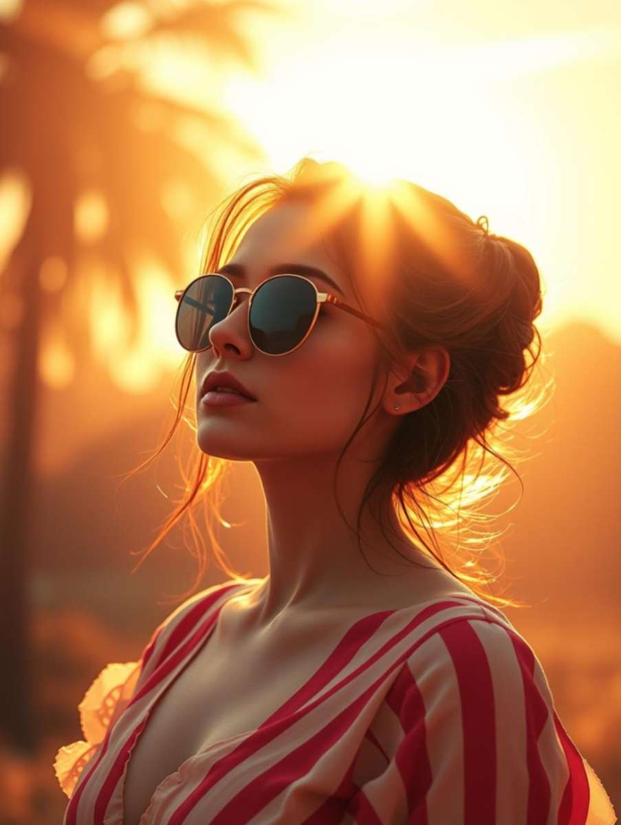 Woman on vacation jigsaw puzzle online