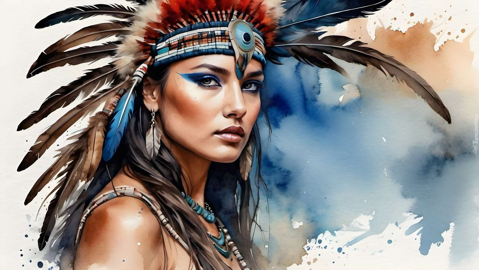 Frau, Indianka - Online-Puzzle
