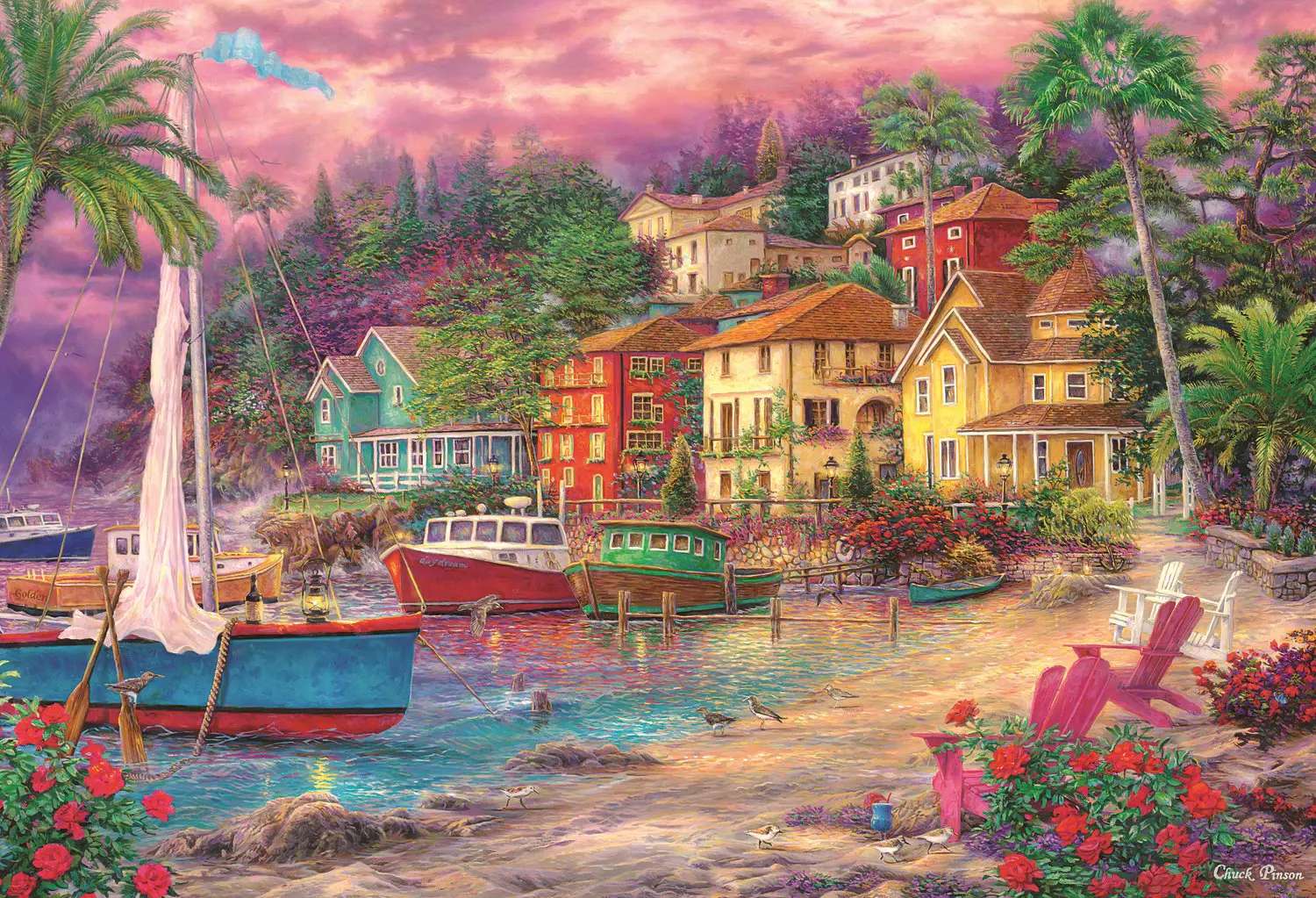 Miasteczko przy brzegu morza puzzle online