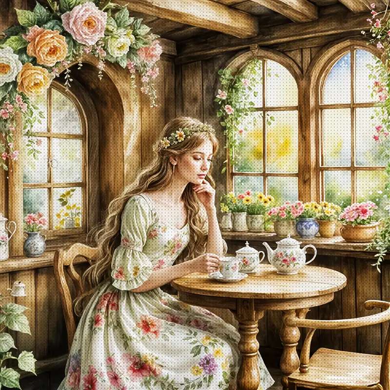 bogato ukwiecony pokój puzzle online