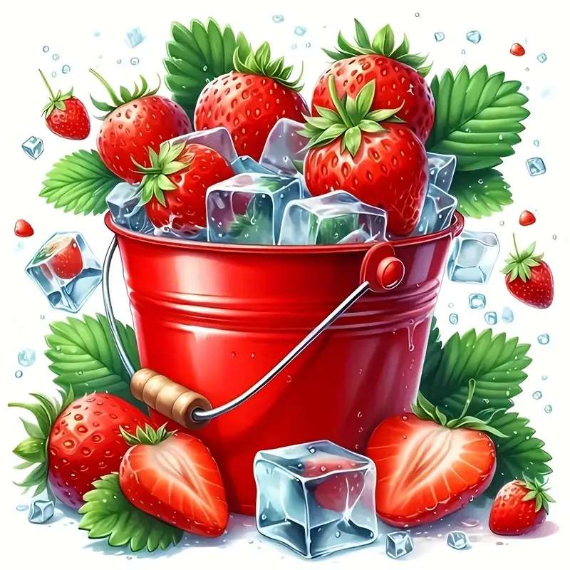 zbiór truskawek w kubełku puzzle online