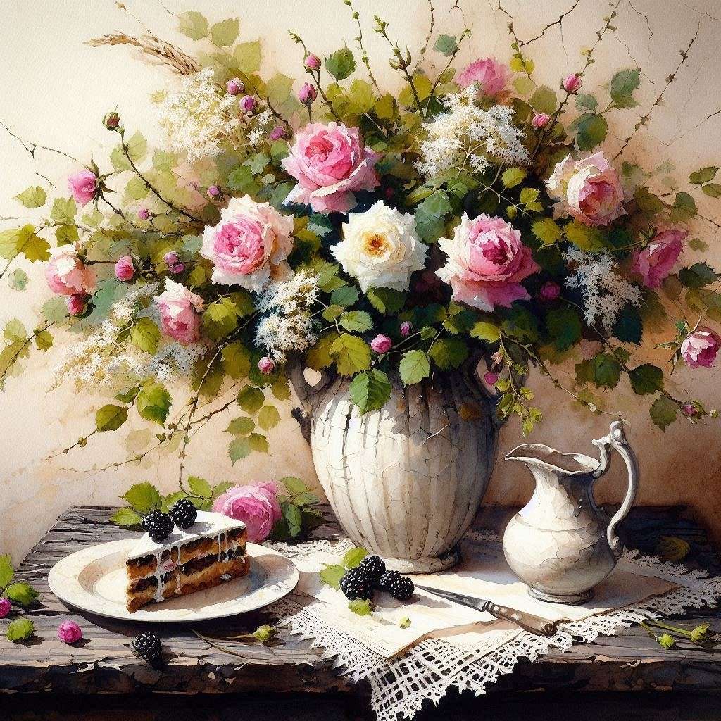 roses and blackberry cake online puzzle