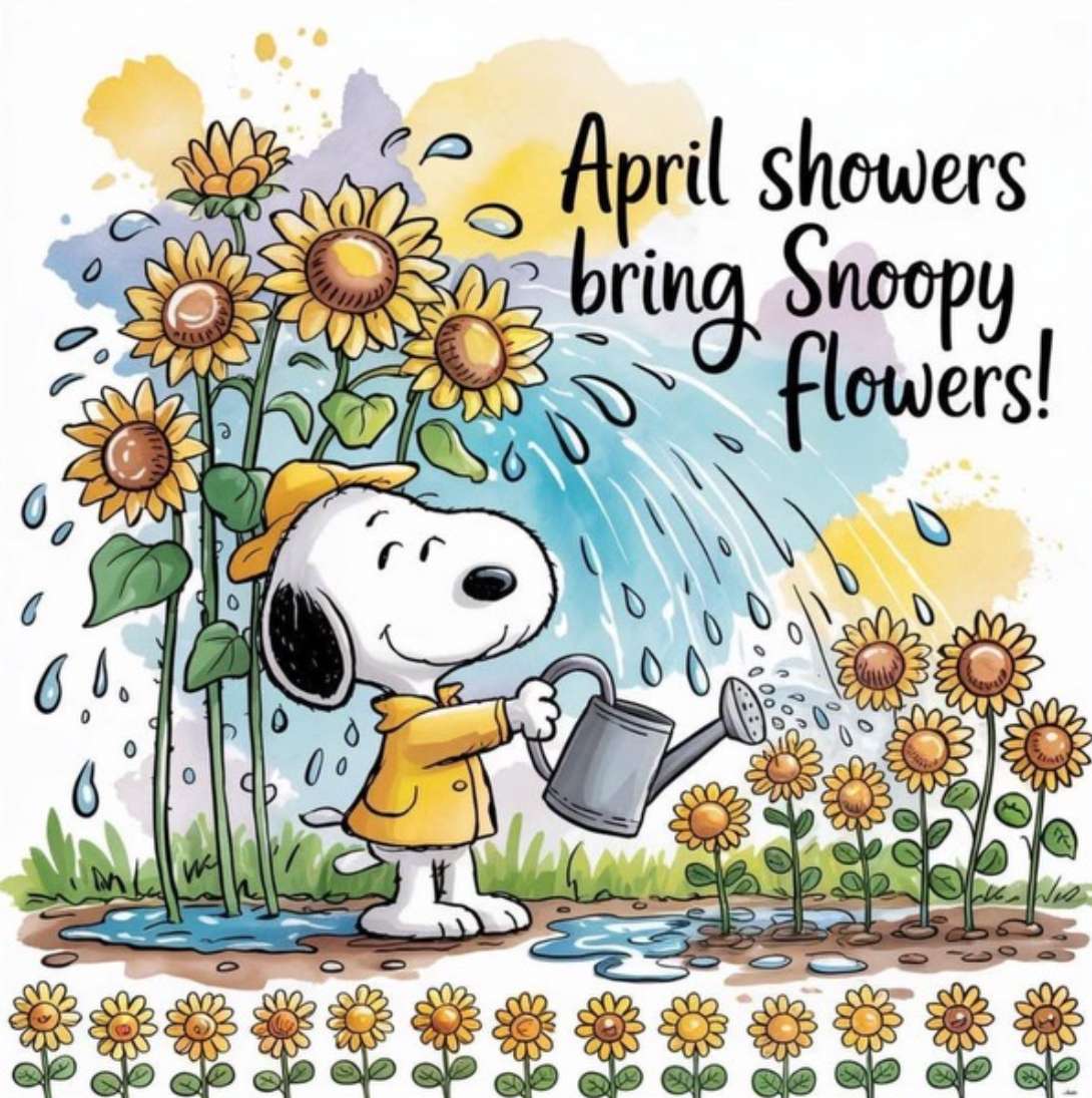 Snoopy waters the flowers. jigsaw puzzle online