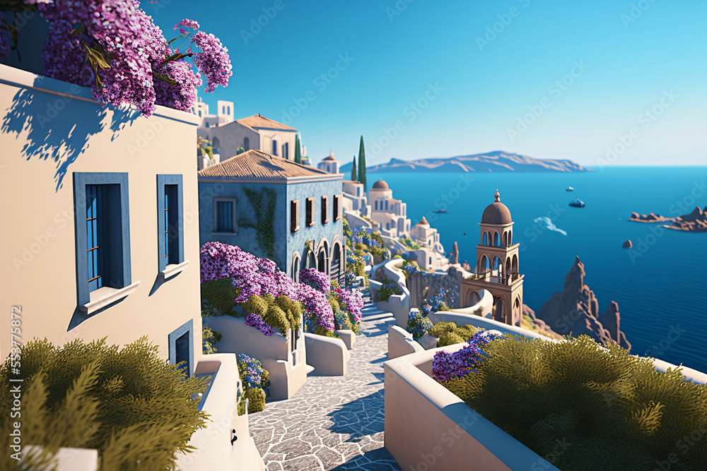Beautiful Greek view online puzzle