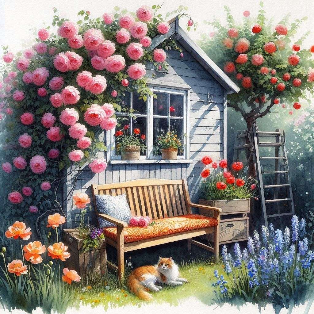koty też mają swoje ogrody puzzle online