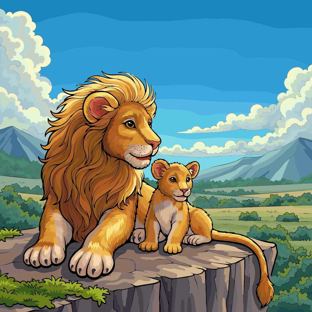 Rodzina lwów puzzle online