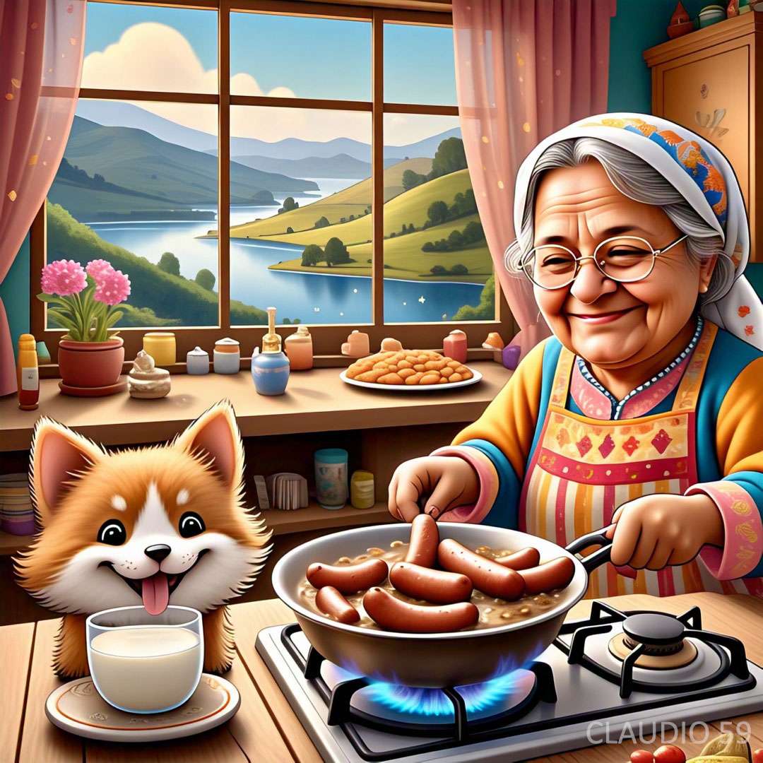 Babcia gotuje. puzzle online
