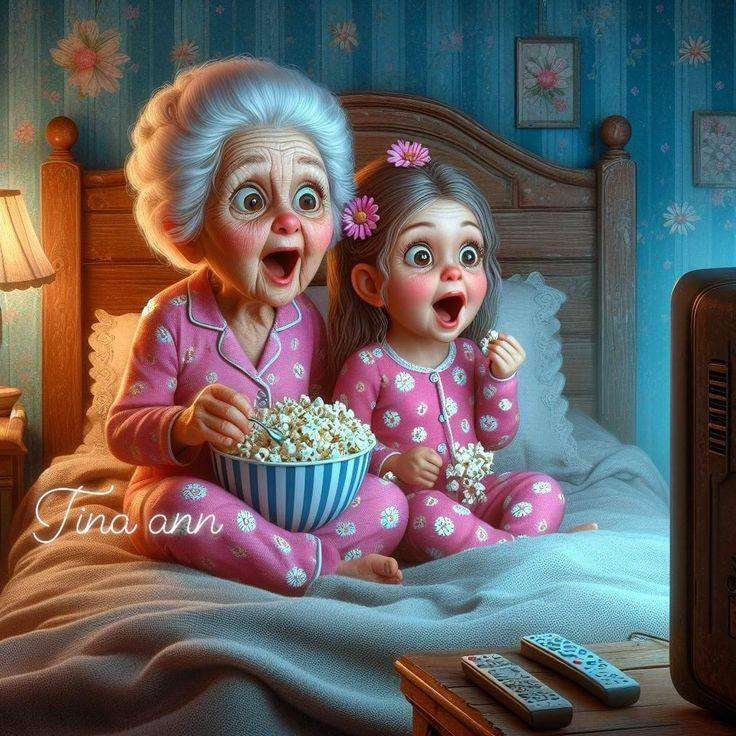 Obejrzyj ekscytujący film z babcią. puzzle online