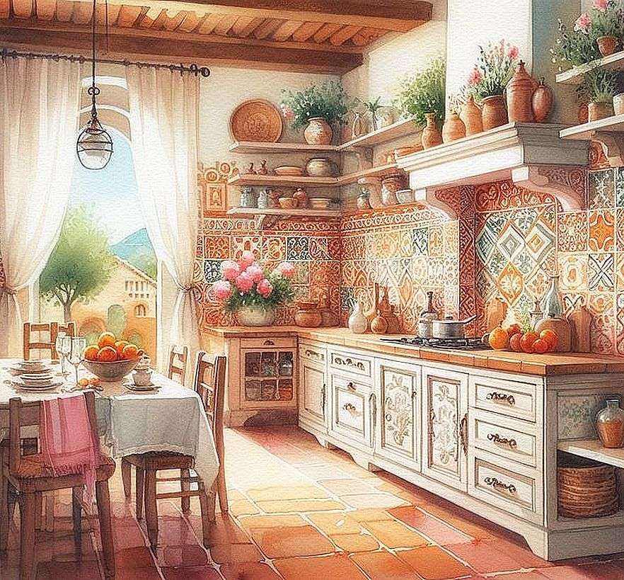 Kitchen in the morning sun jigsaw puzzle online