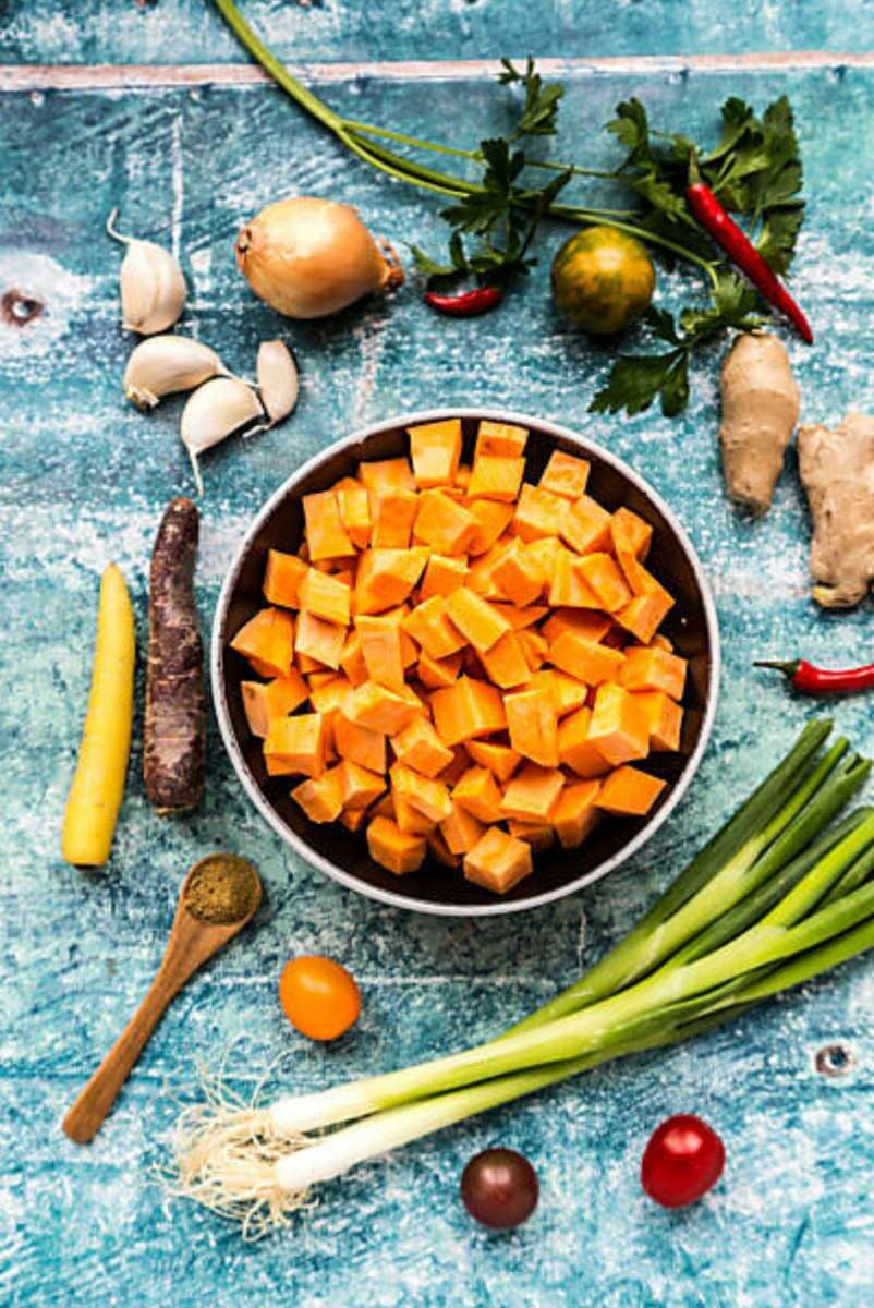 Salad of sweet potatoes and carrots jigsaw puzzle online