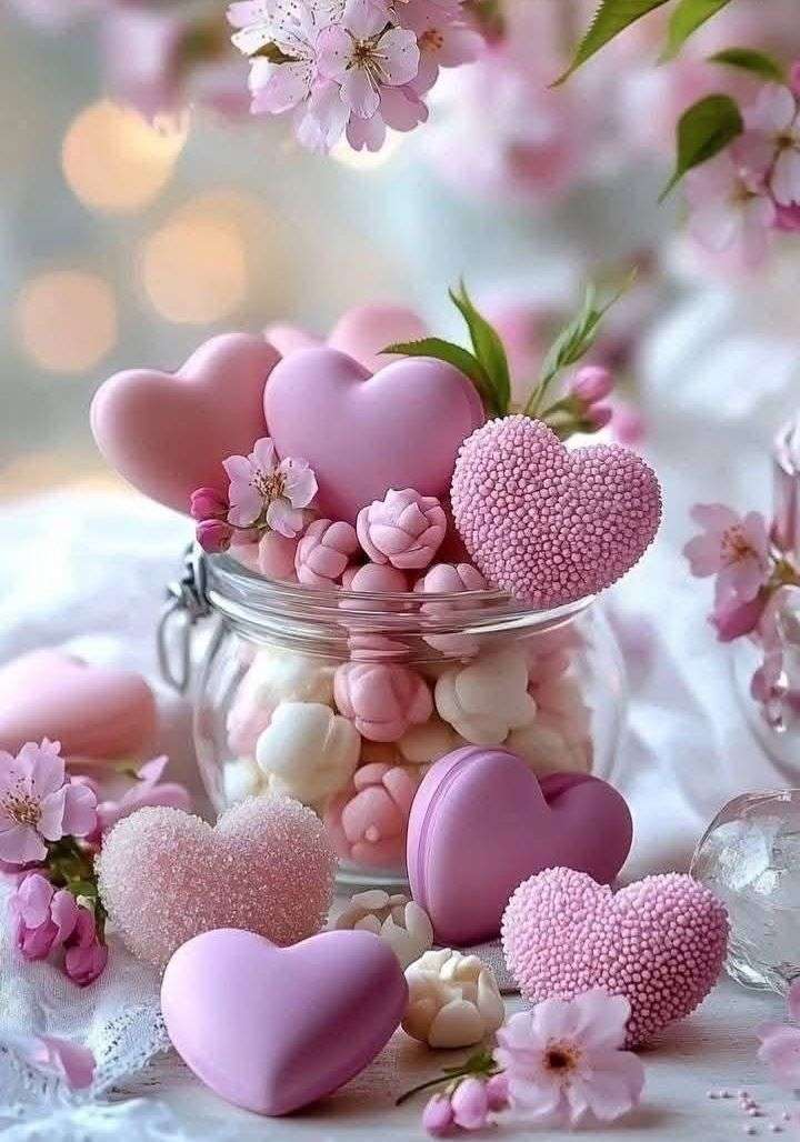Cuori rosa dolci puzzle online