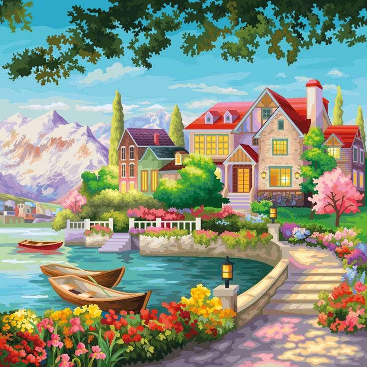 Mansion nad jeziorem puzzle online