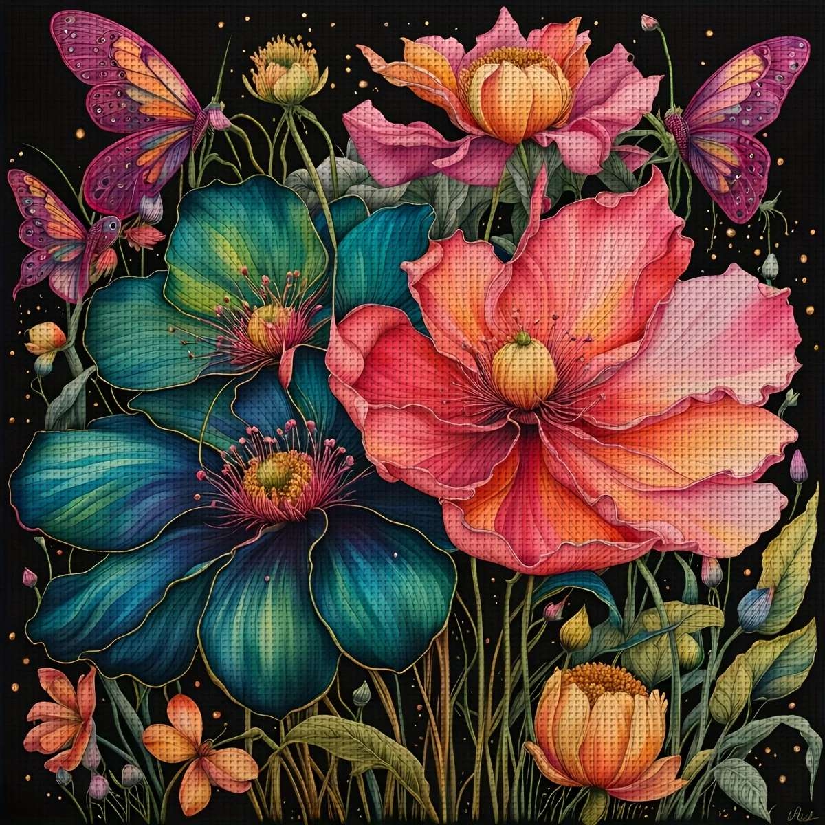 fleurs et papillons puzzle en ligne