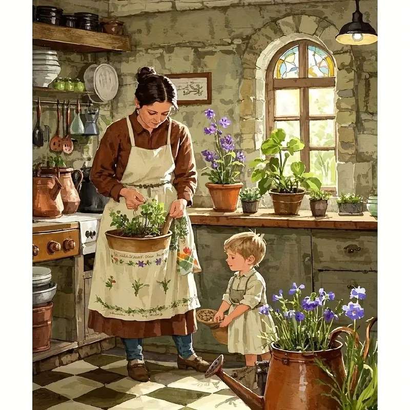 sadzenie kwiatów doniczkowych puzzle online
