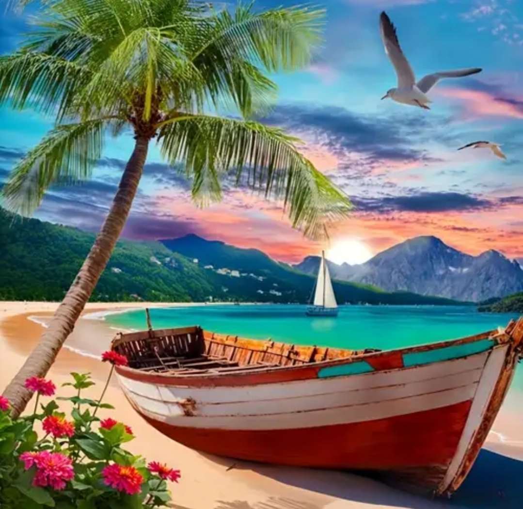 Łódka Przy Plaży puzzle online