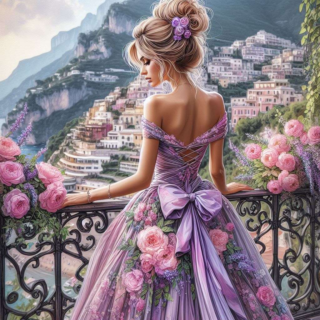 Lila hölgy kirakós online