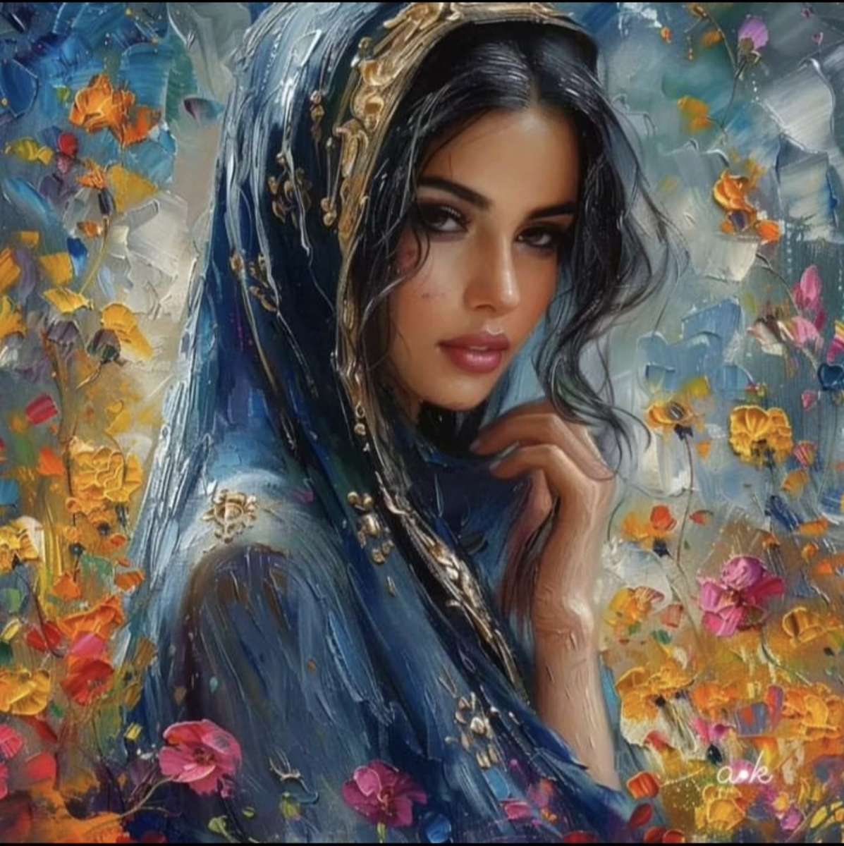 Fátyolos nő kirakós online