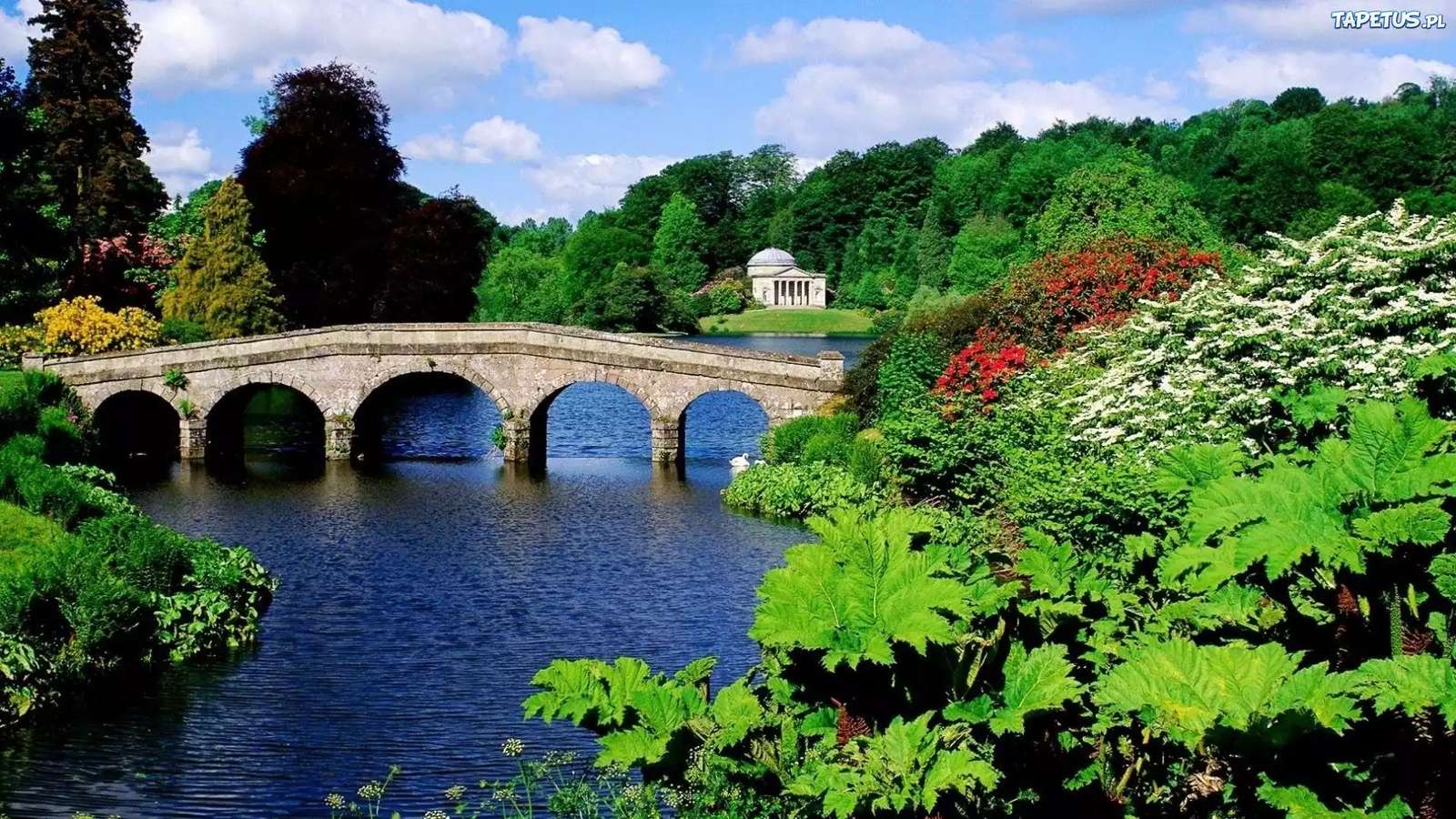 Park, Mostek, Stourhead, Wielka Brytania puzzle online