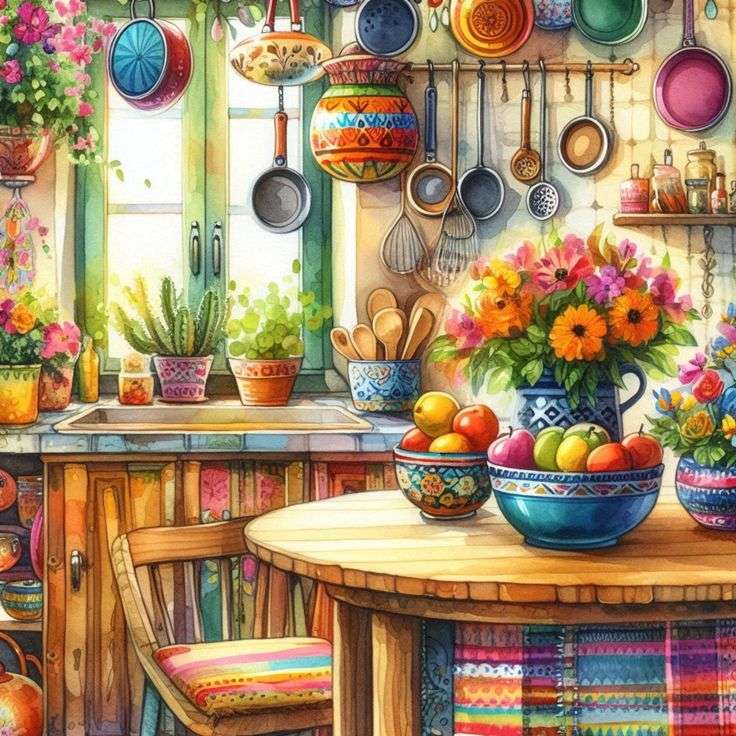 Eklektyczna kuchnia puzzle online