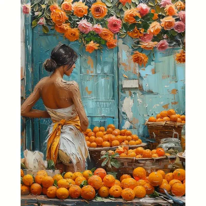 stragan z pomarańczami puzzle online