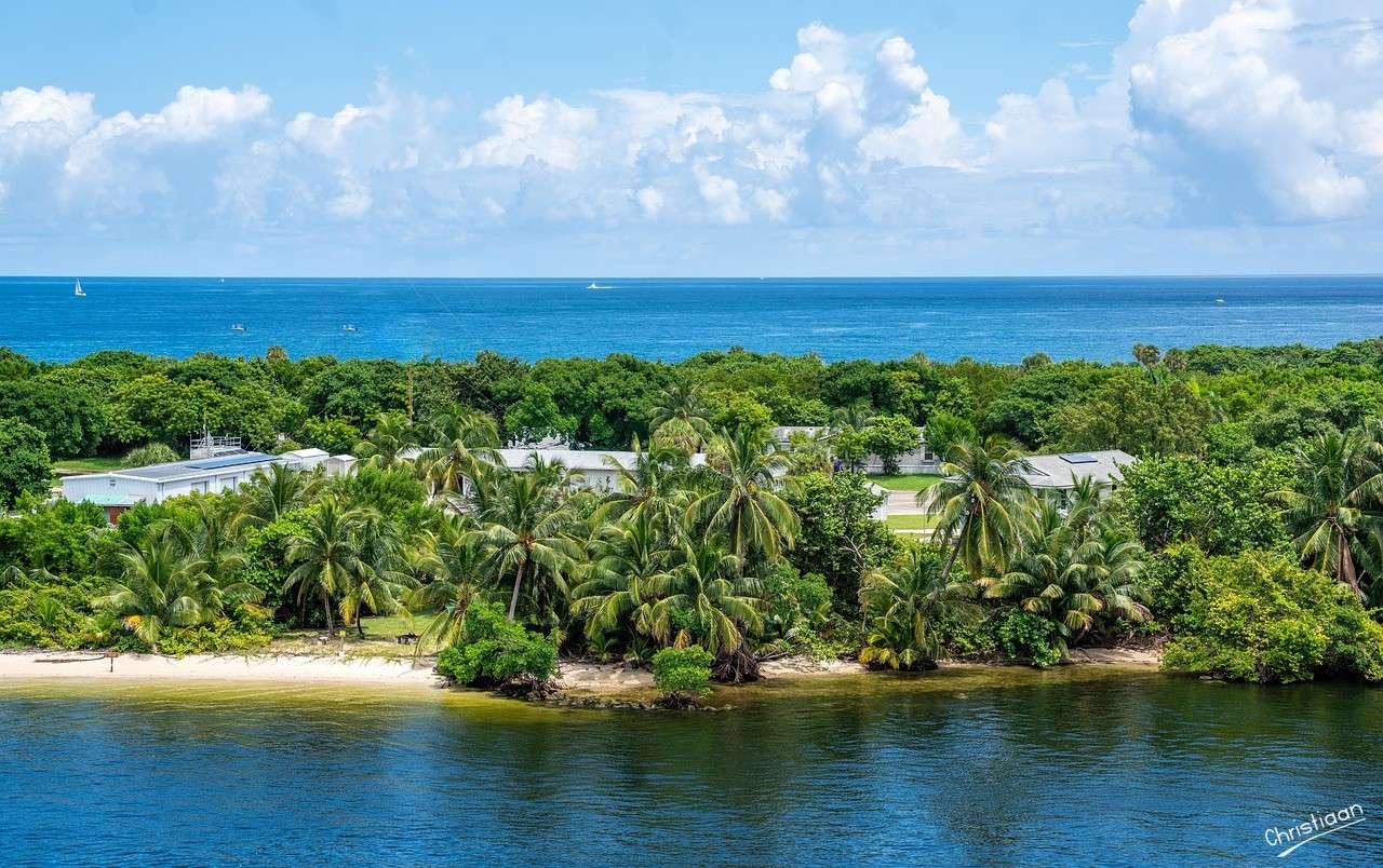 Isola, tropicale, paesaggio. puzzle online