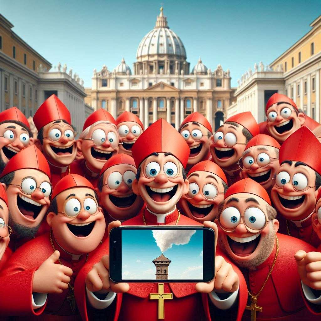 Komin z białym dymem St. Peter's Bazylica puzzle online