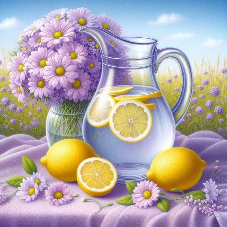 Citrom, tavasz, lila online puzzle