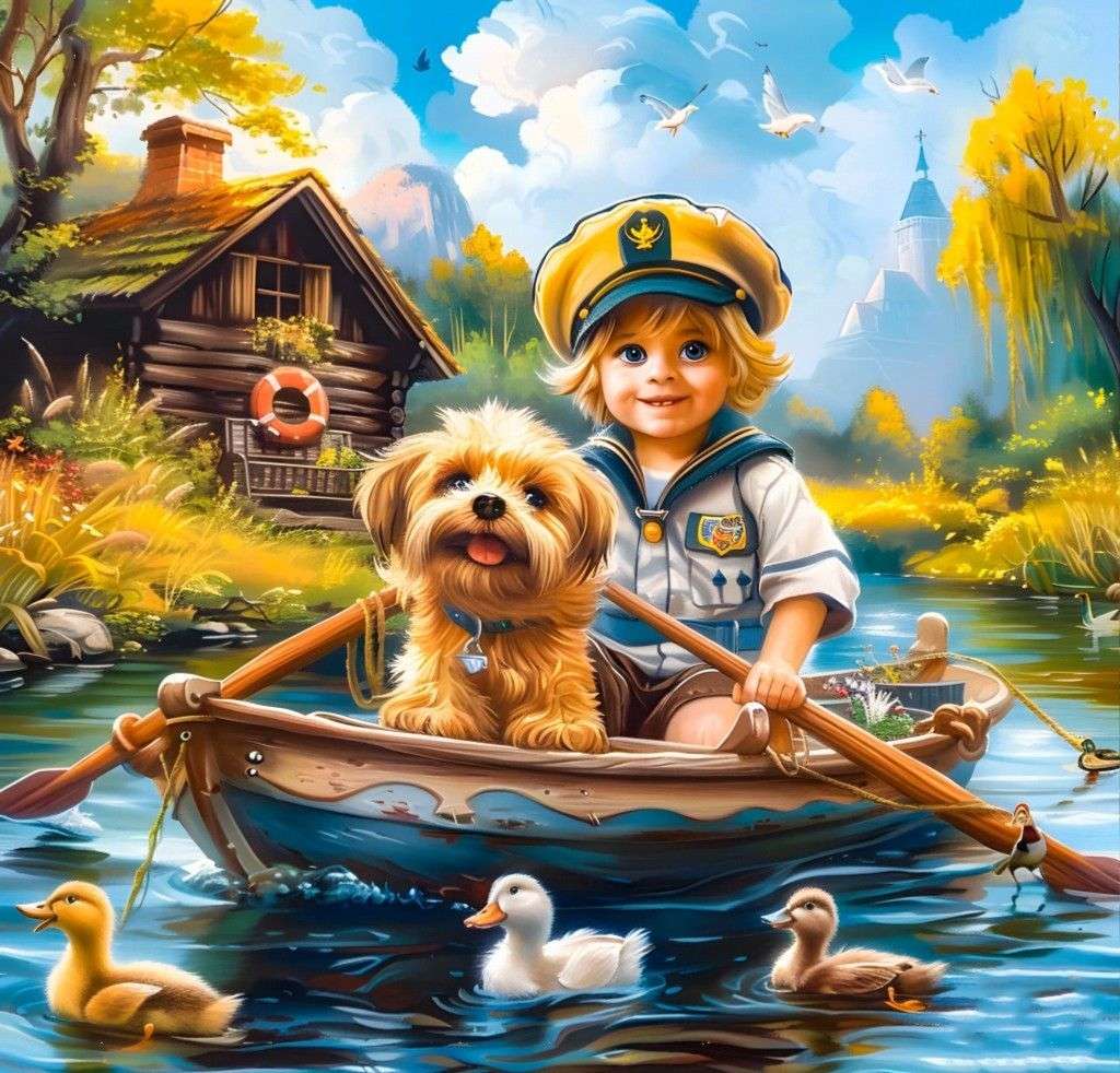 Nella barca con il cane puzzle online