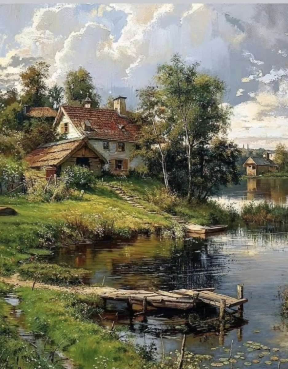 Cabană lângă apă jigsaw puzzle online