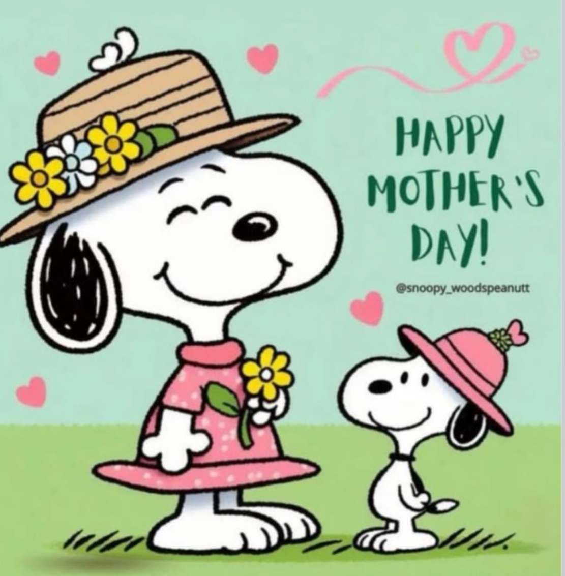 Sra. Snoopy e sua pequena bisbilhota no dia das mães puzzle online