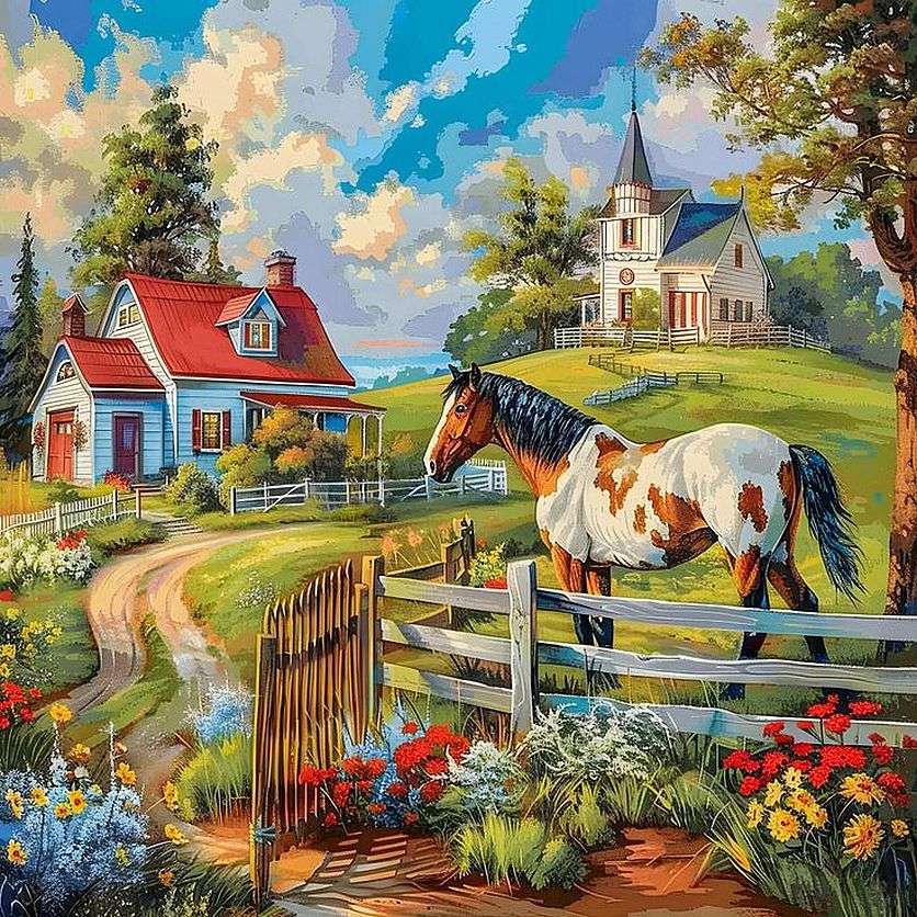 Mieszkam w domu, ale mój dom jest w stajni puzzle online