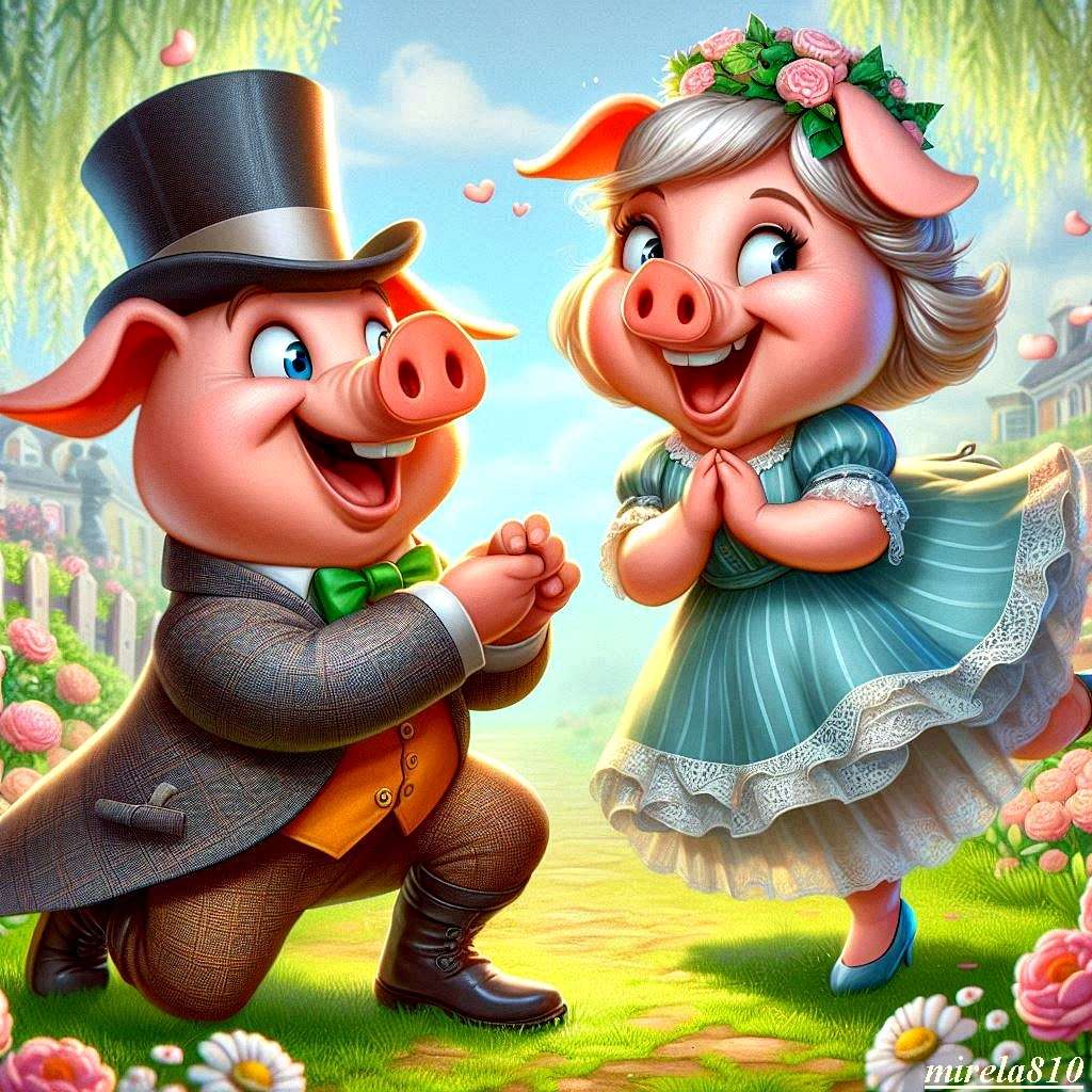 Zaręczyny u świnki puzzle online