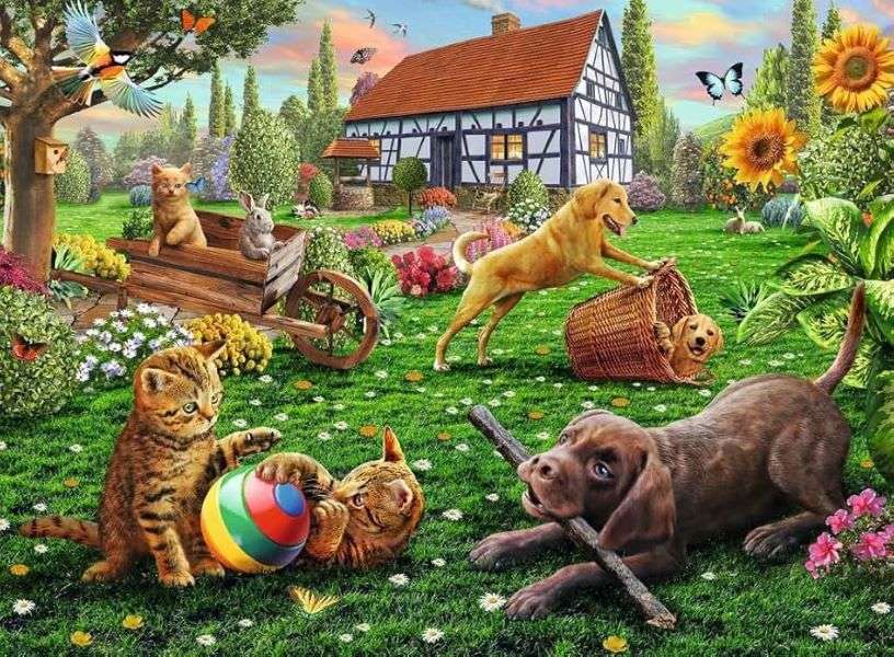 Jouer à des animaux à la maison puzzle en ligne