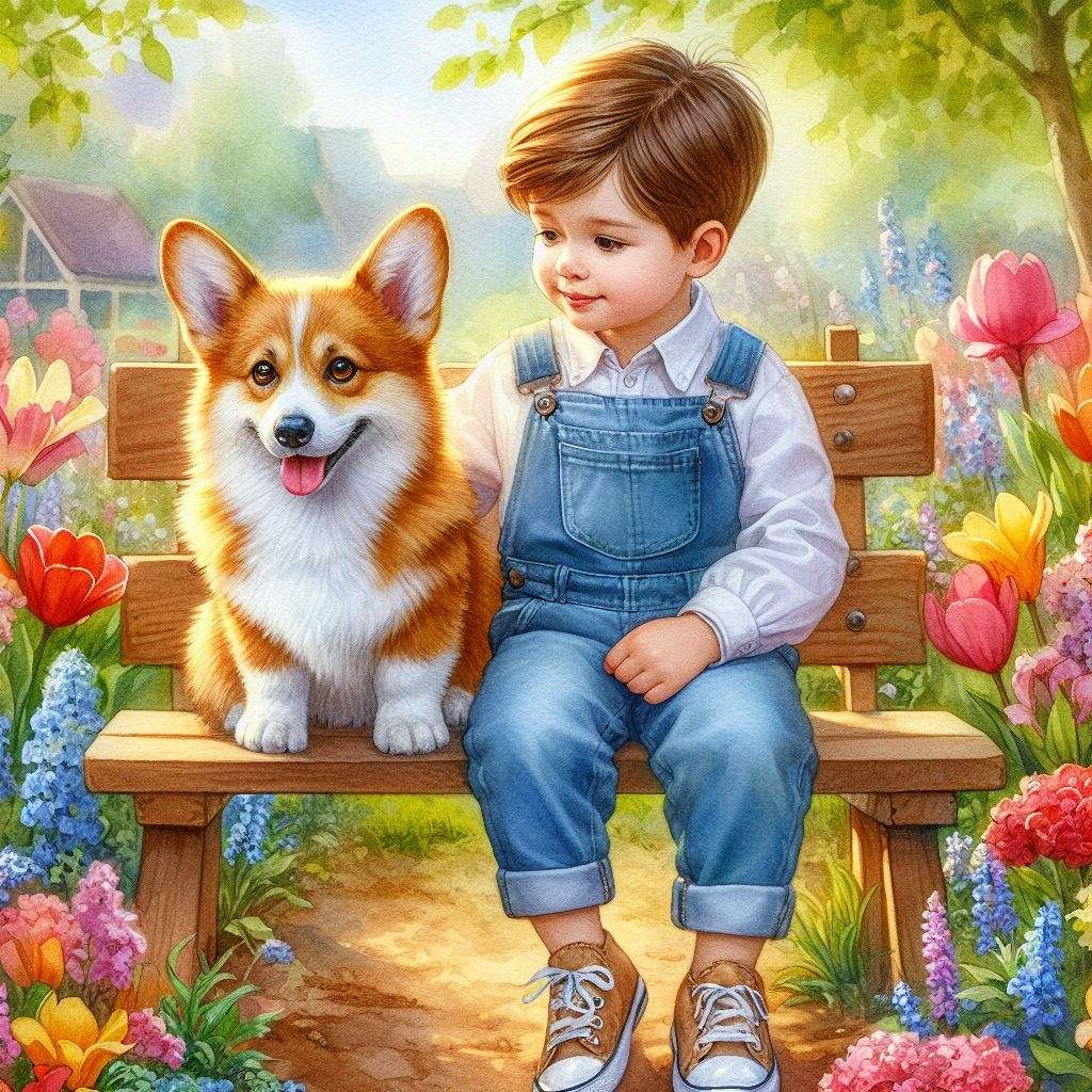 Corgi Dog, som delar ett medbrottsling Pussel online