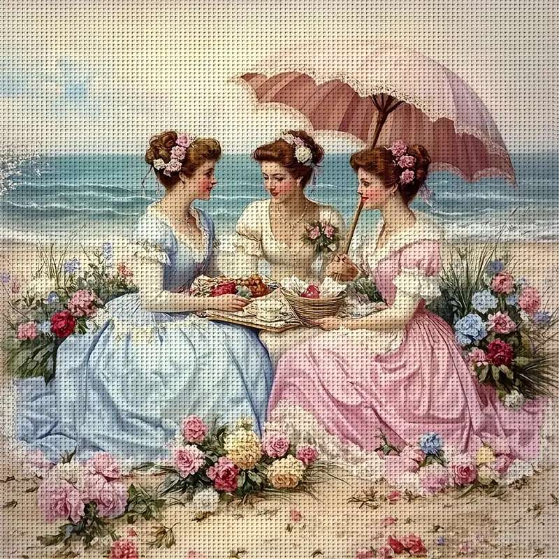 Trois dames au bord de la mer puzzle en ligne